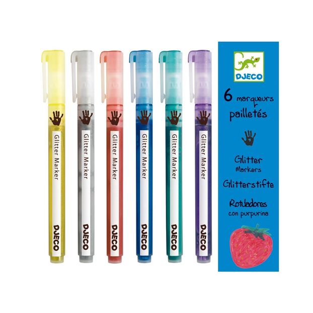 6 glitter markers-product