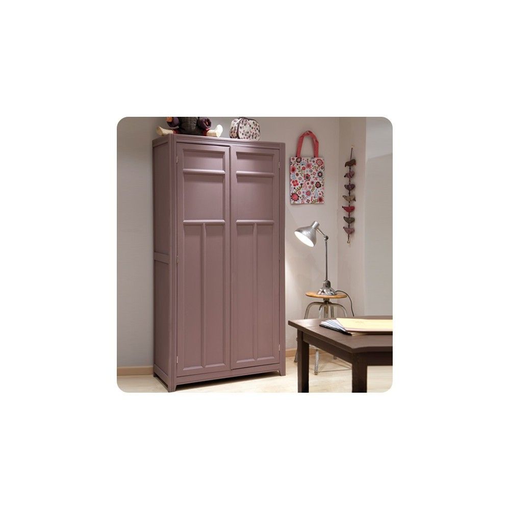 Armoire Parisienne Taupe/Gris foncé Laurette Mobilier Smallable