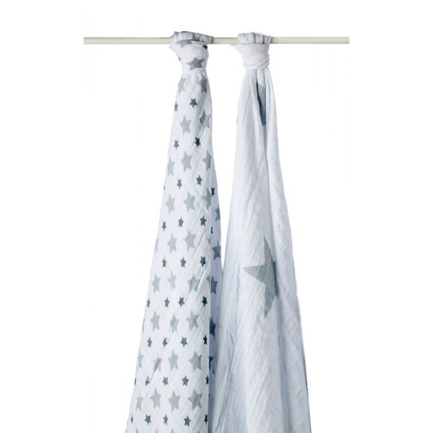 Pack of 2 Grey Stars Maxi Swaddle-product