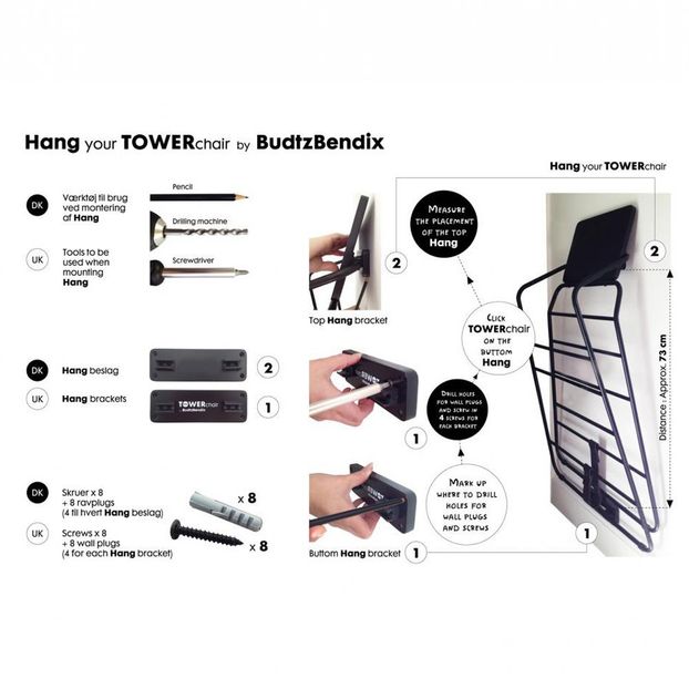 Wall fixation for Towerchair - Black-product