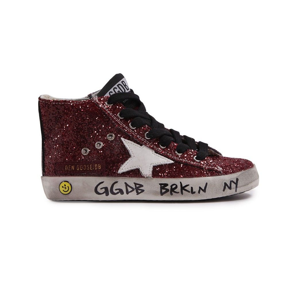 golden goose blu glitter