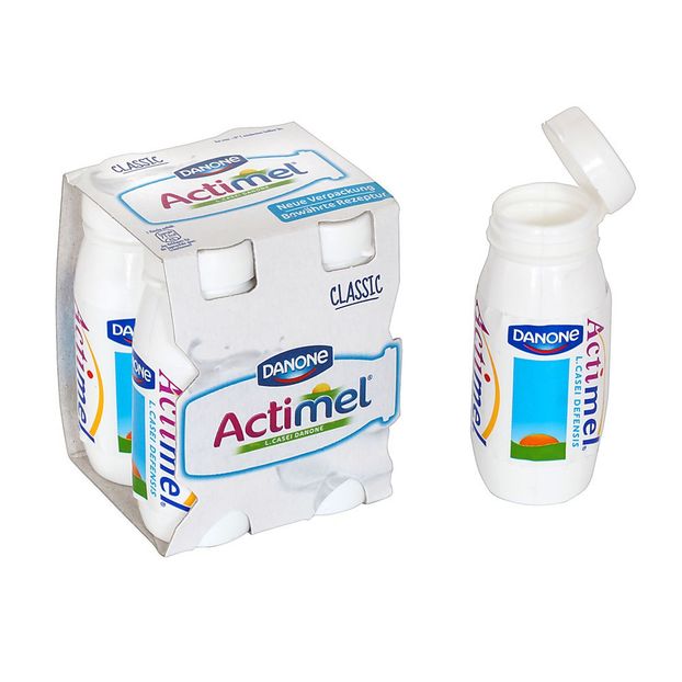 4 assorted Actimel drinks-product