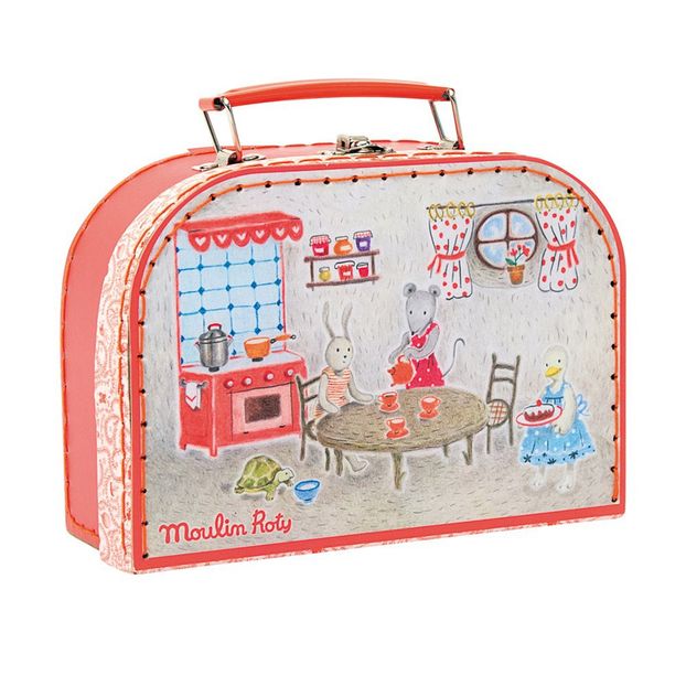 Tea set in spotted case.-product