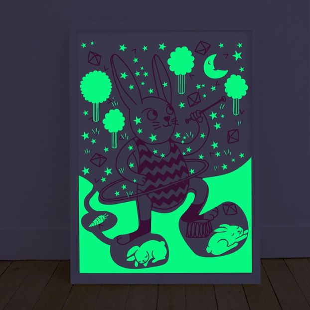 Bunny glow-in-the-dark Poster-product