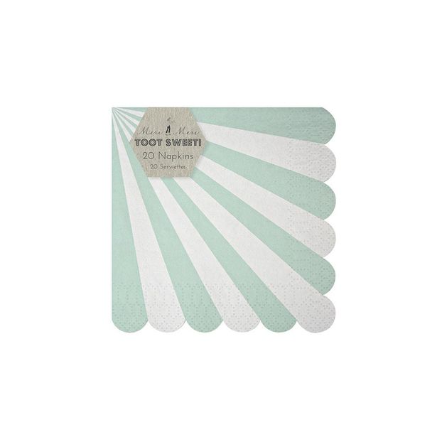 Toot Sweet Paper serviettes - green stripes set of 20-product