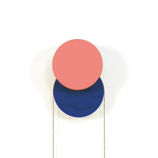 Patère Lou - Corail et bleu indigo-product