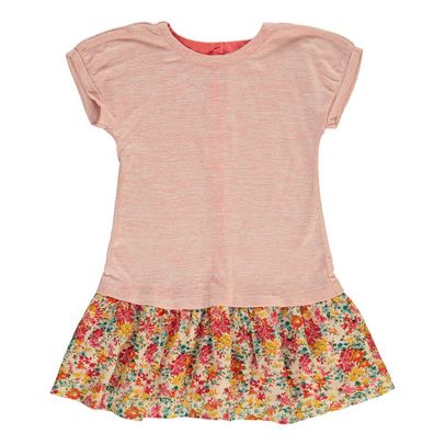Online Shopping - Kids Bargains|Cline two materials dress Coral  