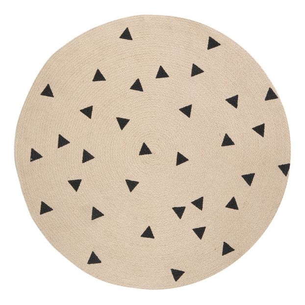 Alfombra redonda triángulos negros 100 cm-product