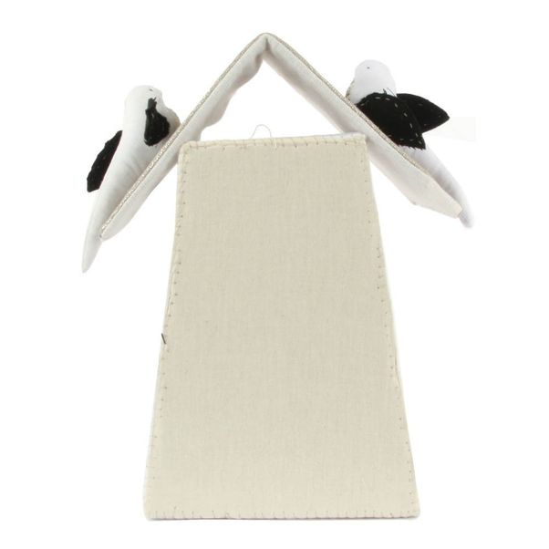 Nichoir pois argentés avec 3 oiseaux - Naturel et blanc-product