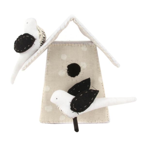 Nichoir avec 2 oiseaux - Noir et blanc-product
