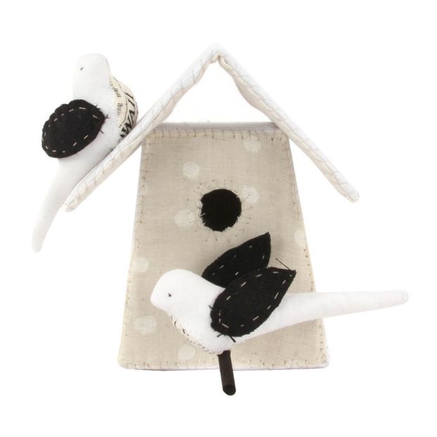 Nichoir avec 2 oiseaux - Noir et blanc-product