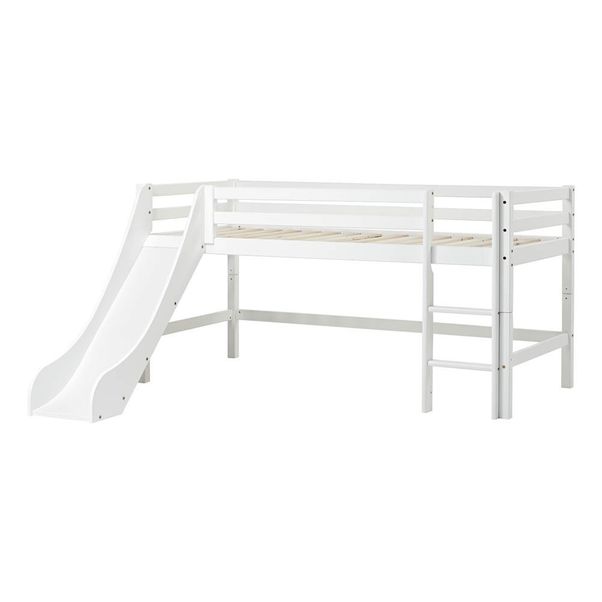 Lit mezzanine-bas Basic avec échelle et toboggan 90x200 cm-product