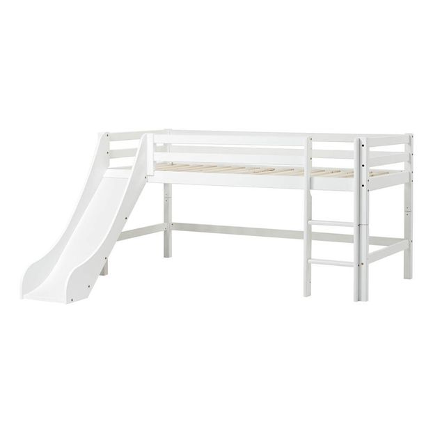 Lit mezzanine-bas Basic avec échelle et toboggan 90x200 cm-product