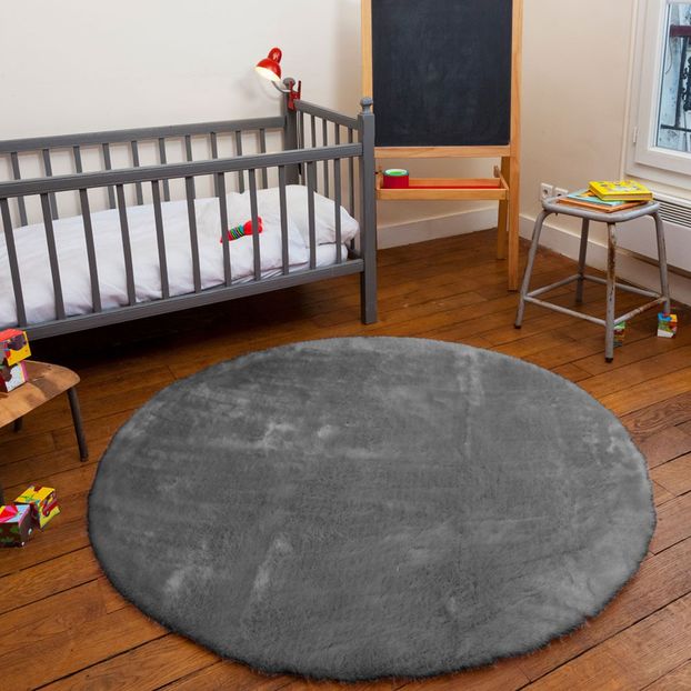 Tapis rond - Gris foncé-product