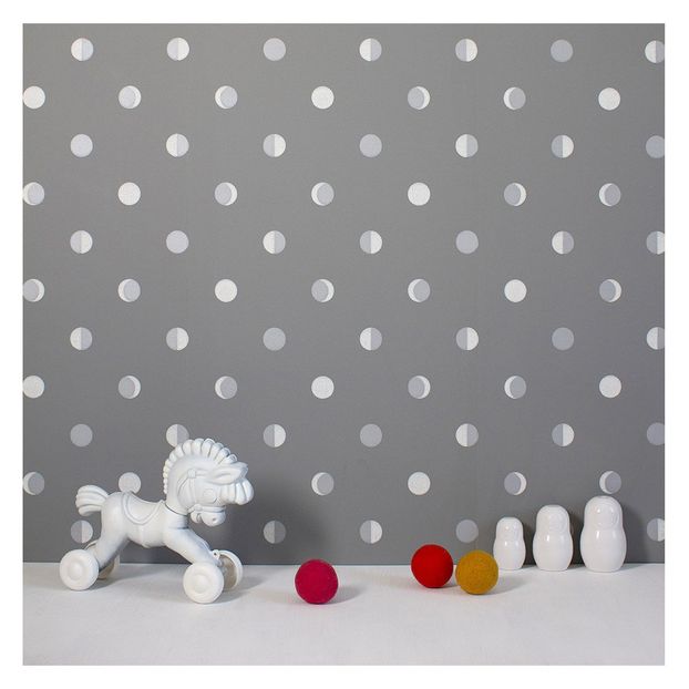 Papel pintado Croissanes de Luna - Gris mistigri-product