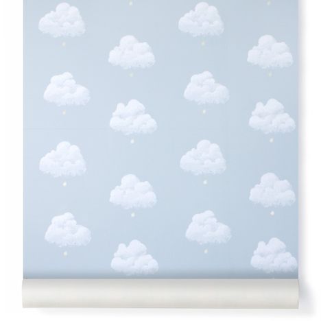 Papier peint Nuages de Coton - Bleu Fumée-product