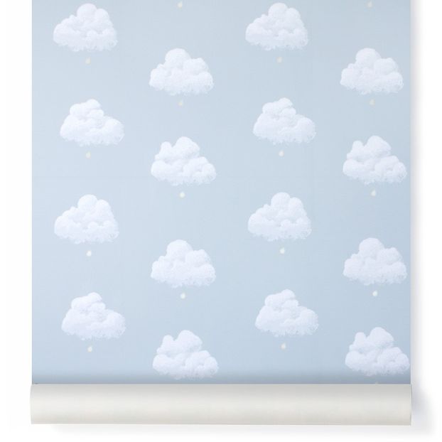 Cotton clouds wallpaper - smoky blue Blue-product