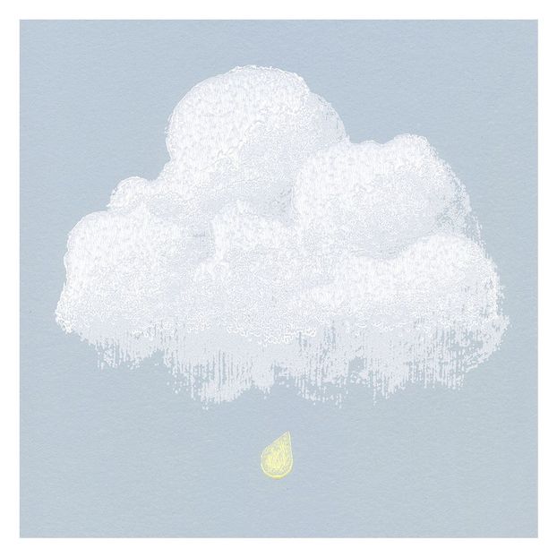 Cotton clouds wallpaper - smoky blue Blue-product