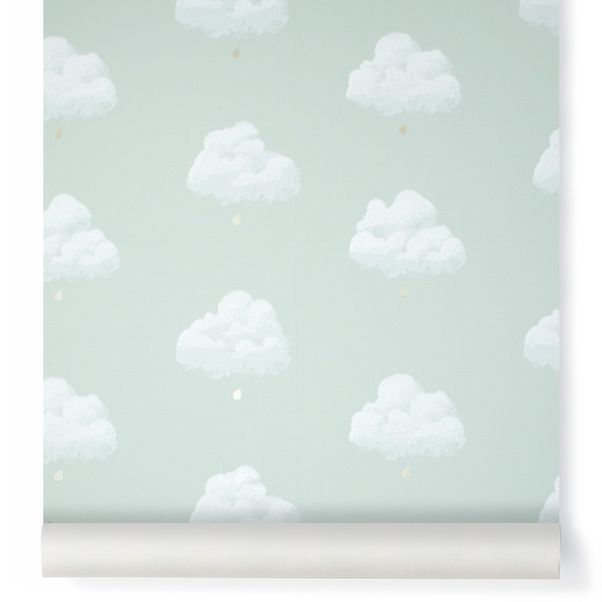 Cotton Clouds Wallpaper - Sea Green-product