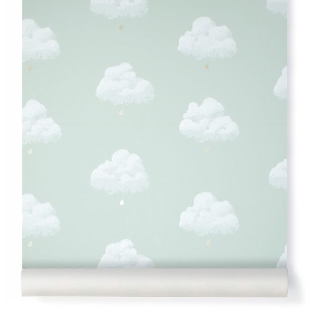 Cotton Clouds Wallpaper - Sea Green-product