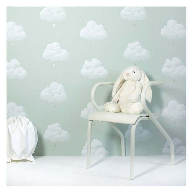 Cotton Clouds Wallpaper - Sea Green-product