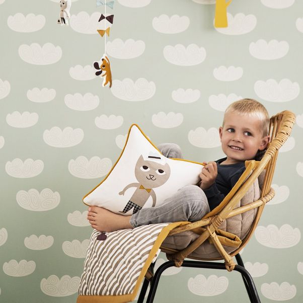 Papier peint Cloud - Vert menthe-product