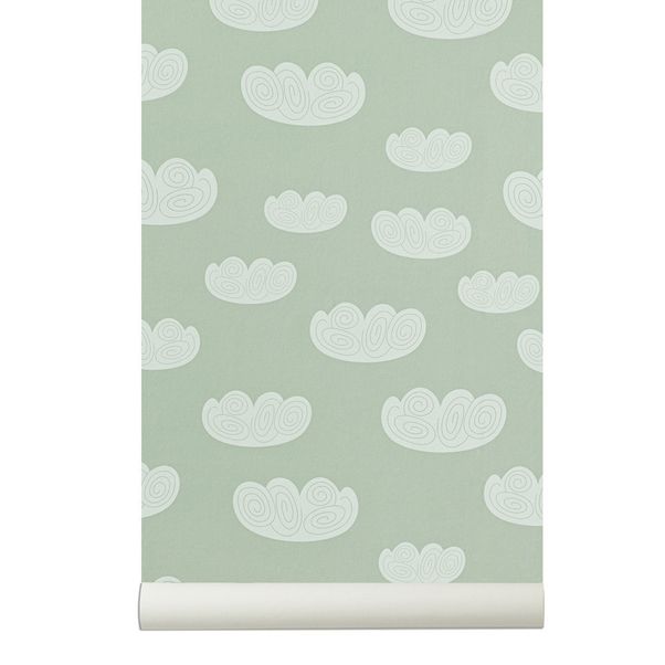Papier peint Cloud - Vert menthe-product