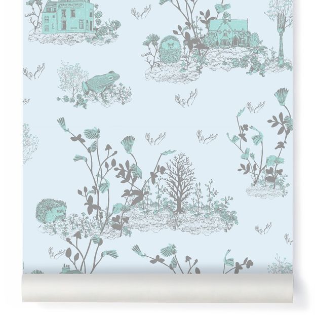 Woodland classic wallpaper - blue grey-product