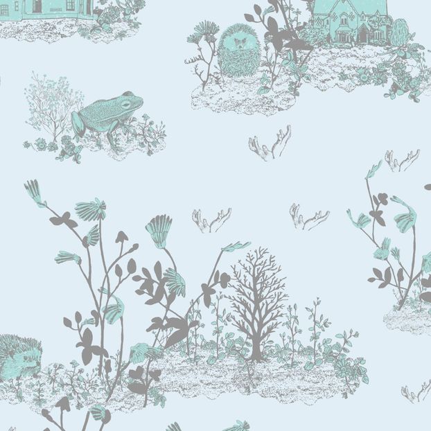 Woodland classic wallpaper - blue grey-product