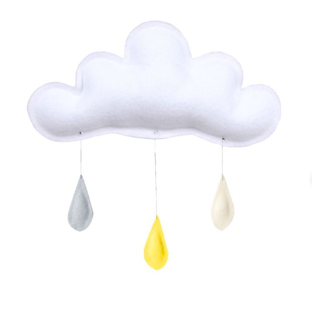 Mobile Gouttes de pluie gris - jaune- crème-product