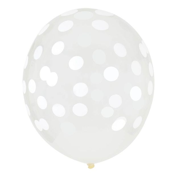 Confetti Printed Balloons, White - Set of 5-product