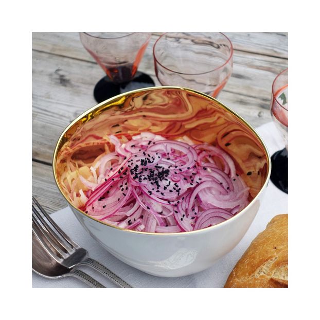 Saladier Grand bol Affamé porcelaine platine-product