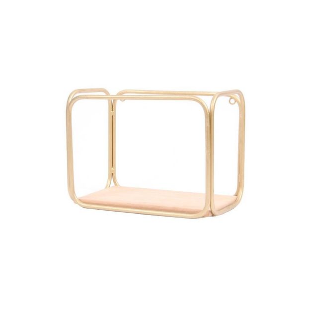 Scaffale tubo dorato e cedro-product