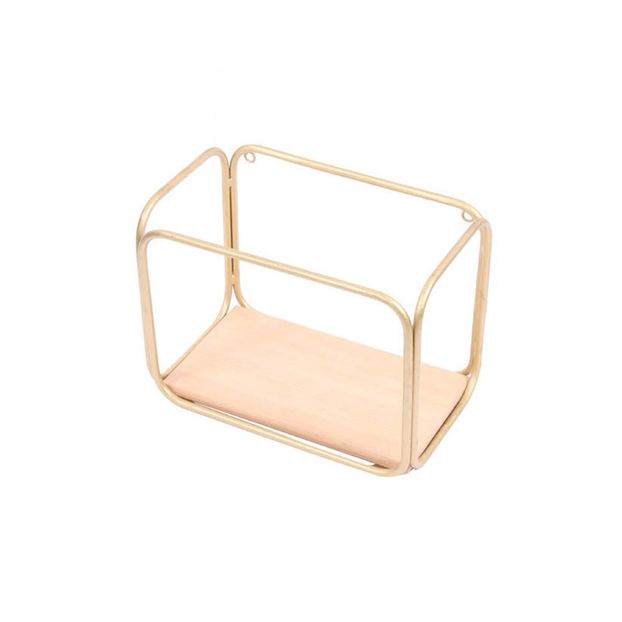 Scaffale tubo dorato e cedro-product