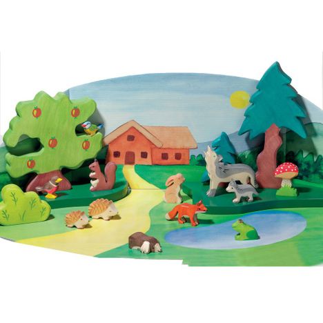 Figurine en bois loup-product
