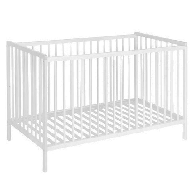 Cuna con barrotes haya blanco 60x120 cm-product
