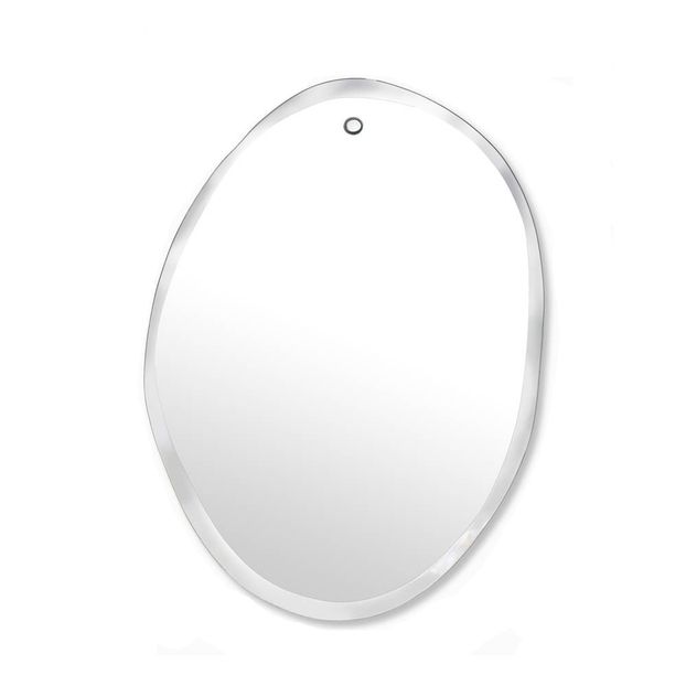 Miroir extra plat biseauté - forme aléatoire ovale verticale 25x32 cm-product