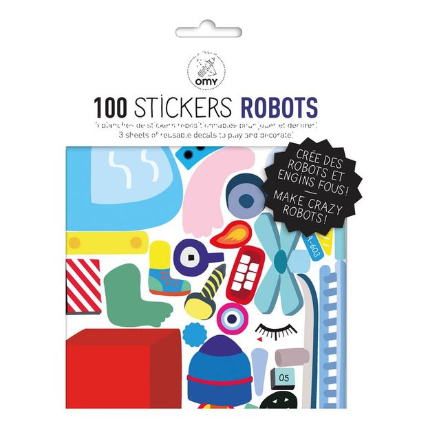 Planche de stickers muraux Robot - 100 stickers-product