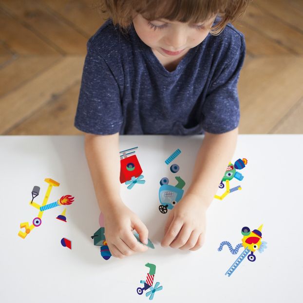 Planche de stickers muraux Robot - 100 stickers-product