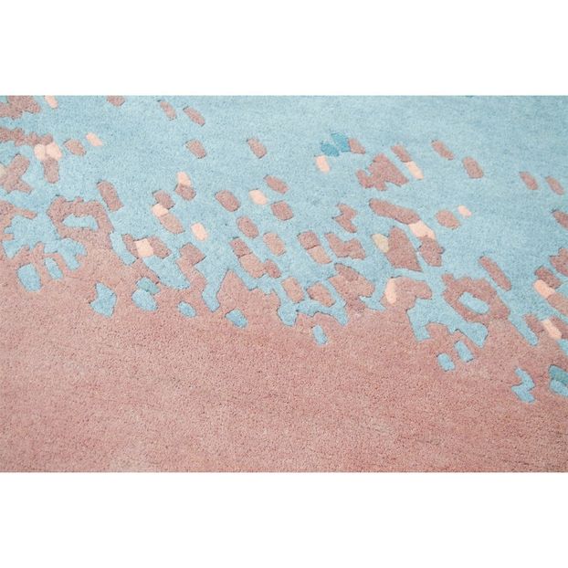 Tapis Aube en laine dégradé rose et bleu-product