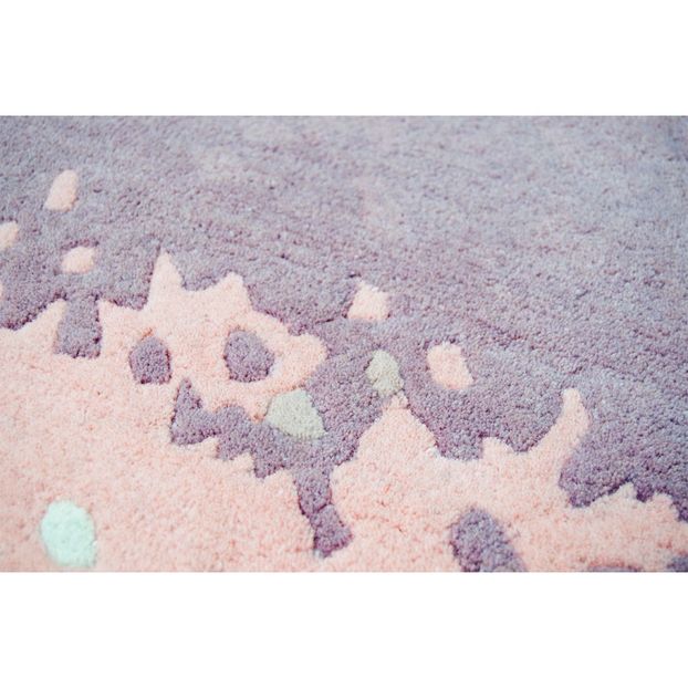 Tapis Aube en laine dégradé rose et bleu-product