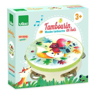 Vilac Tamburin aus Holz Woodland Bunt-listing