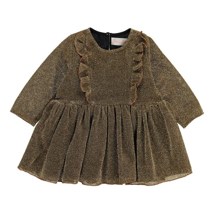 Diana Sequin Frill Dress | Gold- Product image n°0