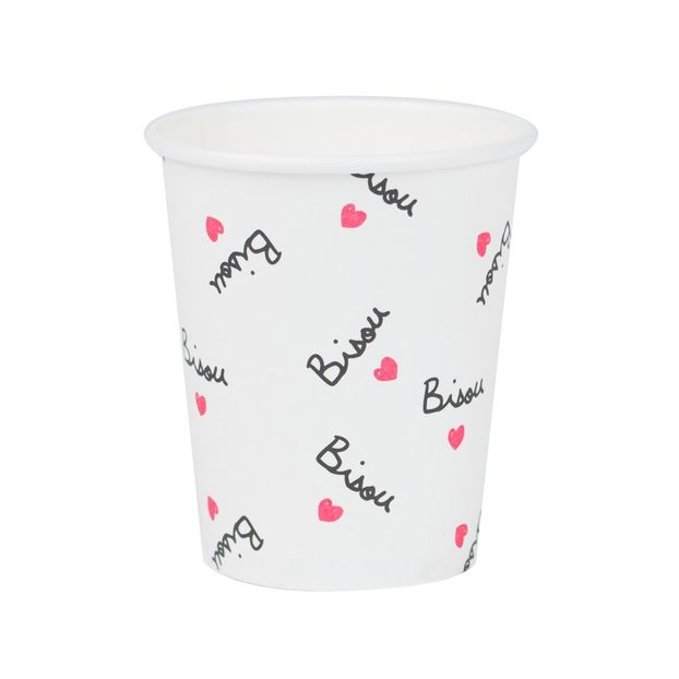 Becher Bisou- 8 Stück-bunt -product