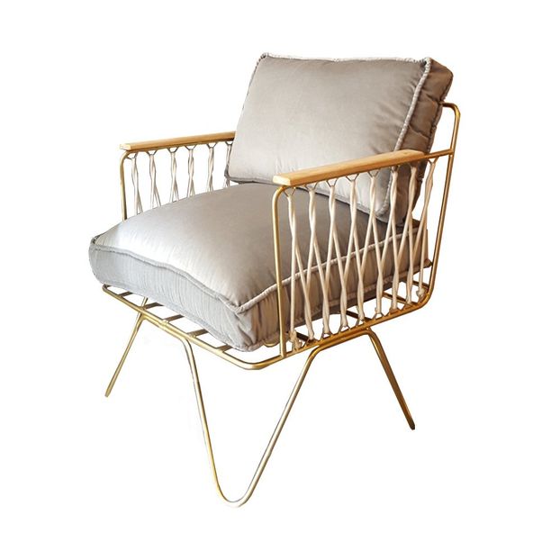 Fauteuil Croisette doré mat, velours-product