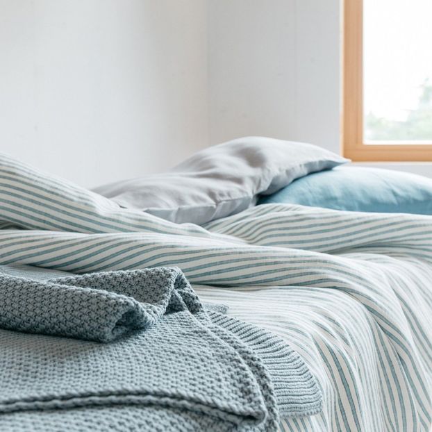 Three Colour Striped Linen Duvet Cover-product