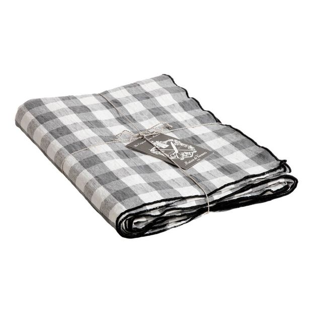 Nappe rectangulaire Bourdon toile mimi vichy Ardoise-product