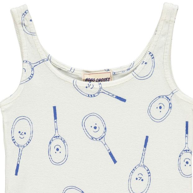 Débardeur Raquettes Tennis Rib Coton Bio-product