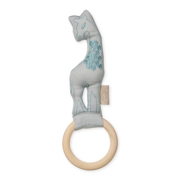 Hochet en bois et tissu girafe-product