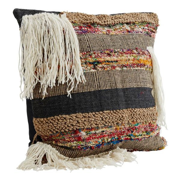 Housse de coussin ethnique frange-product